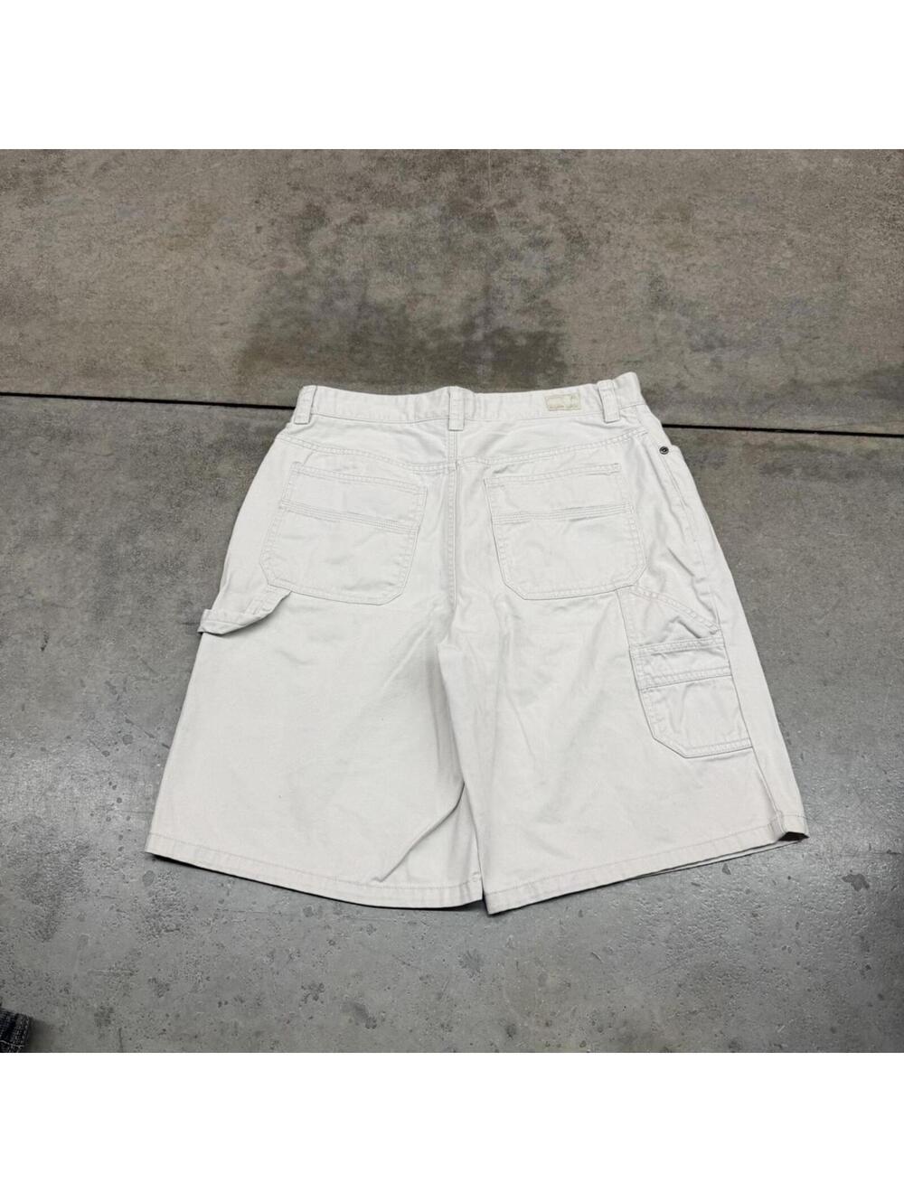 vintage arrow beige relaxed baggy fit carpenter cargo shorts size 32